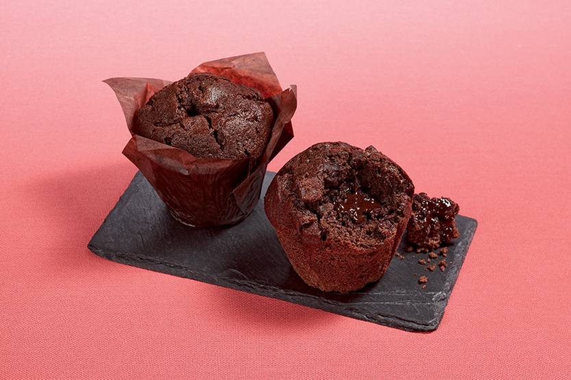 Muffin tulp chocolade met chocoladevulling