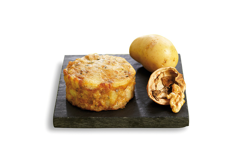 Gratin de pomme de terre, cèpe et noix