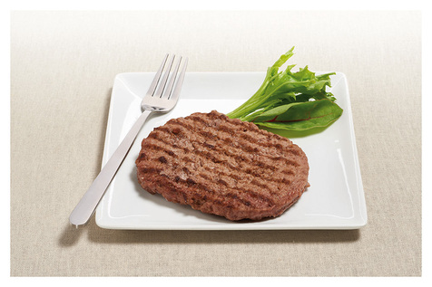 Steak haché marqué cuit