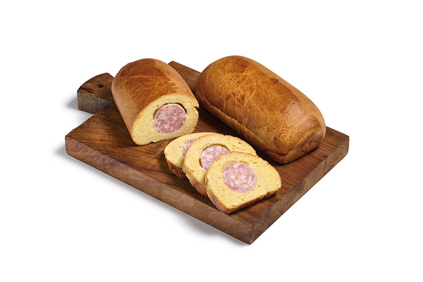 Brioche gevuld met saucisson