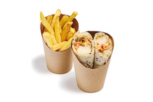 Pot wrap et frites carton brun