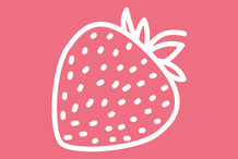 Crème glacée fraise avec morceaux de fraise