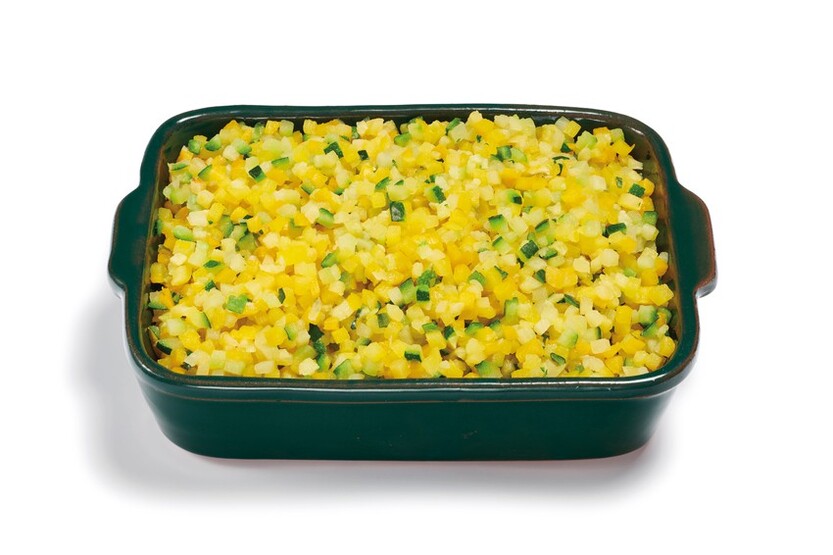 Brunoise van courgetteduo