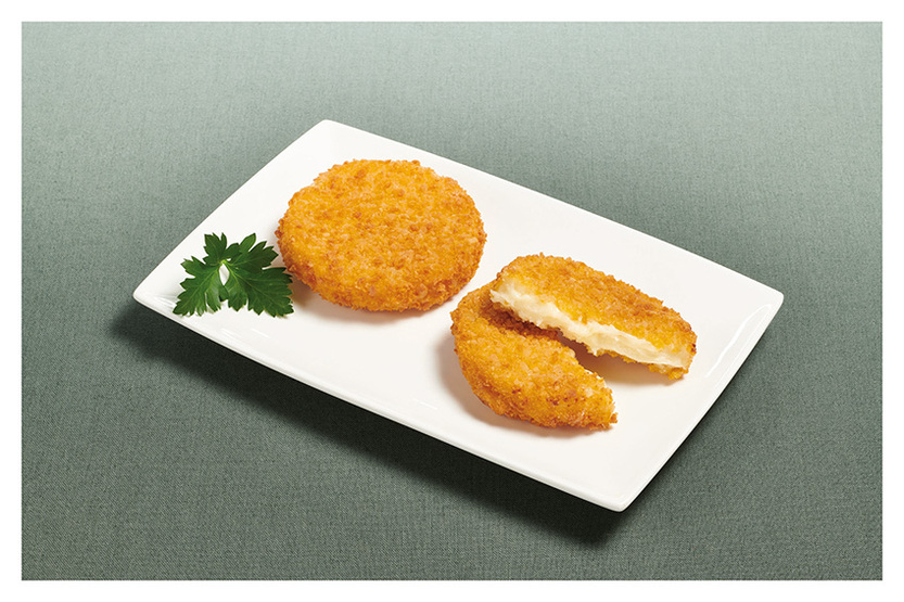 Schijf van mozzarella en smeltkaas