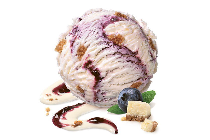 Crème glacée façon cheesecake myrtille