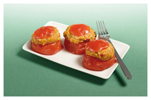Gevulde tomaat gegaard vegetarisch