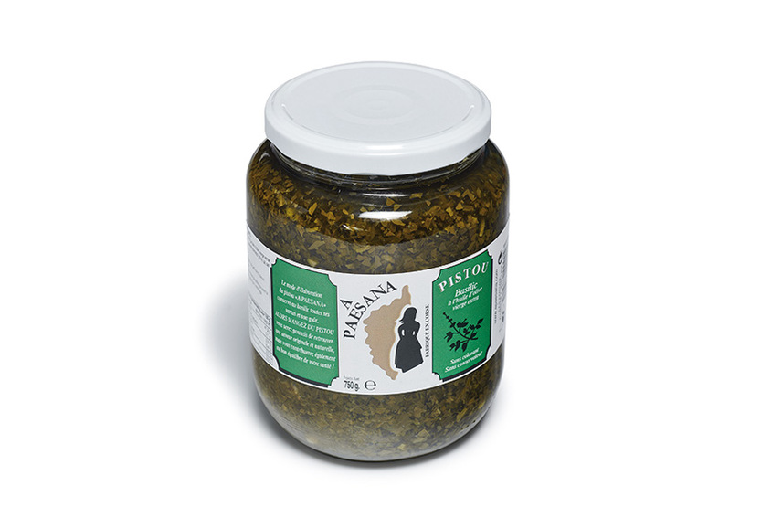 Pistou basilicum met olijfolie