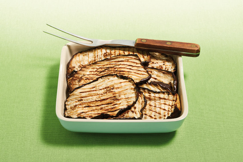 Lamelle d'aubergine grillée