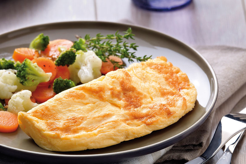 Omelette nature teneur réduite en sel