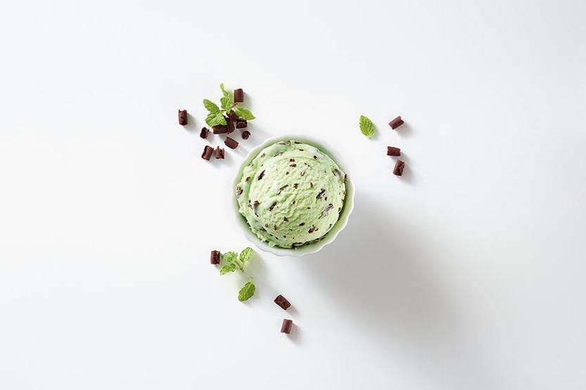 Crème glacée menthe-chocolat