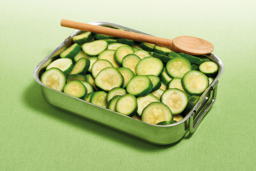 Courgetteschijfjes glad