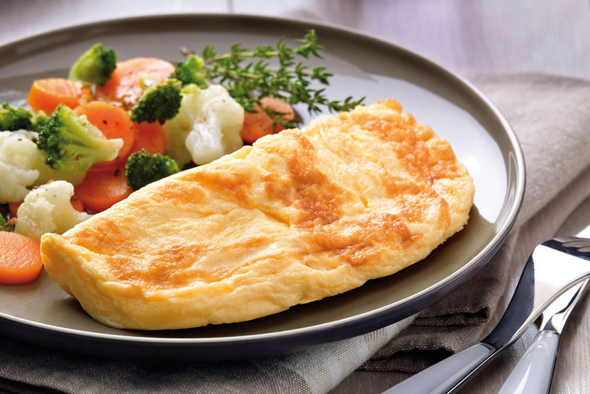 Omelette nature teneur réduite en sel