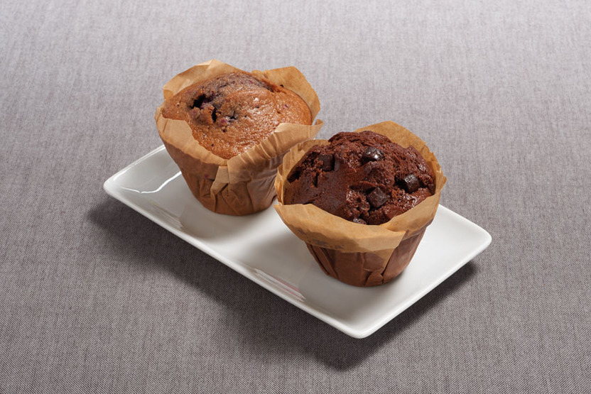 Muffin chocolade met stukjes chocolade