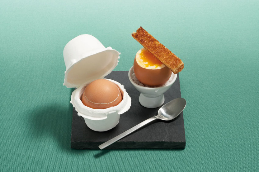 Zachtgekookt ei, voorgesneden